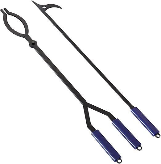 40" Fire Pit Tool Set with Poker and Log Grabber