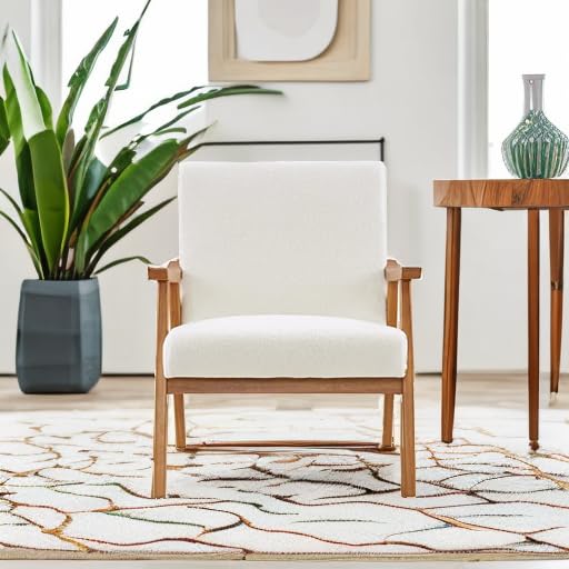 Mid-Century Accent Chair with Teddy Fleece