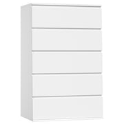 5 Drawer White Dresser with Large Storage Space