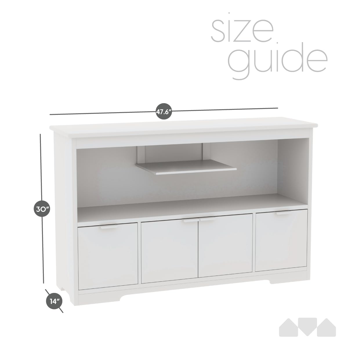 TV Stand Entertainment Center with Storage - 47" x 14" x 30"