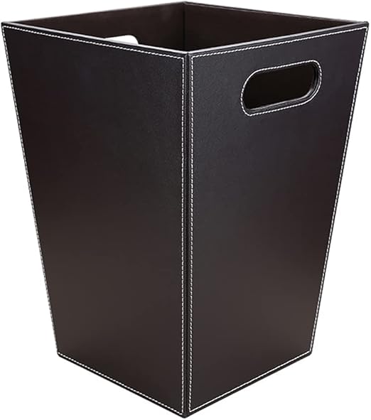 3 Pack PU Leather Office Trash Can Set
