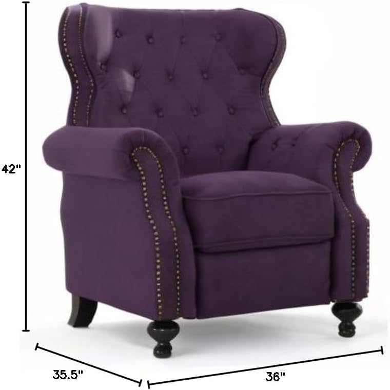 Button Tufted Wingback Recliner Chair