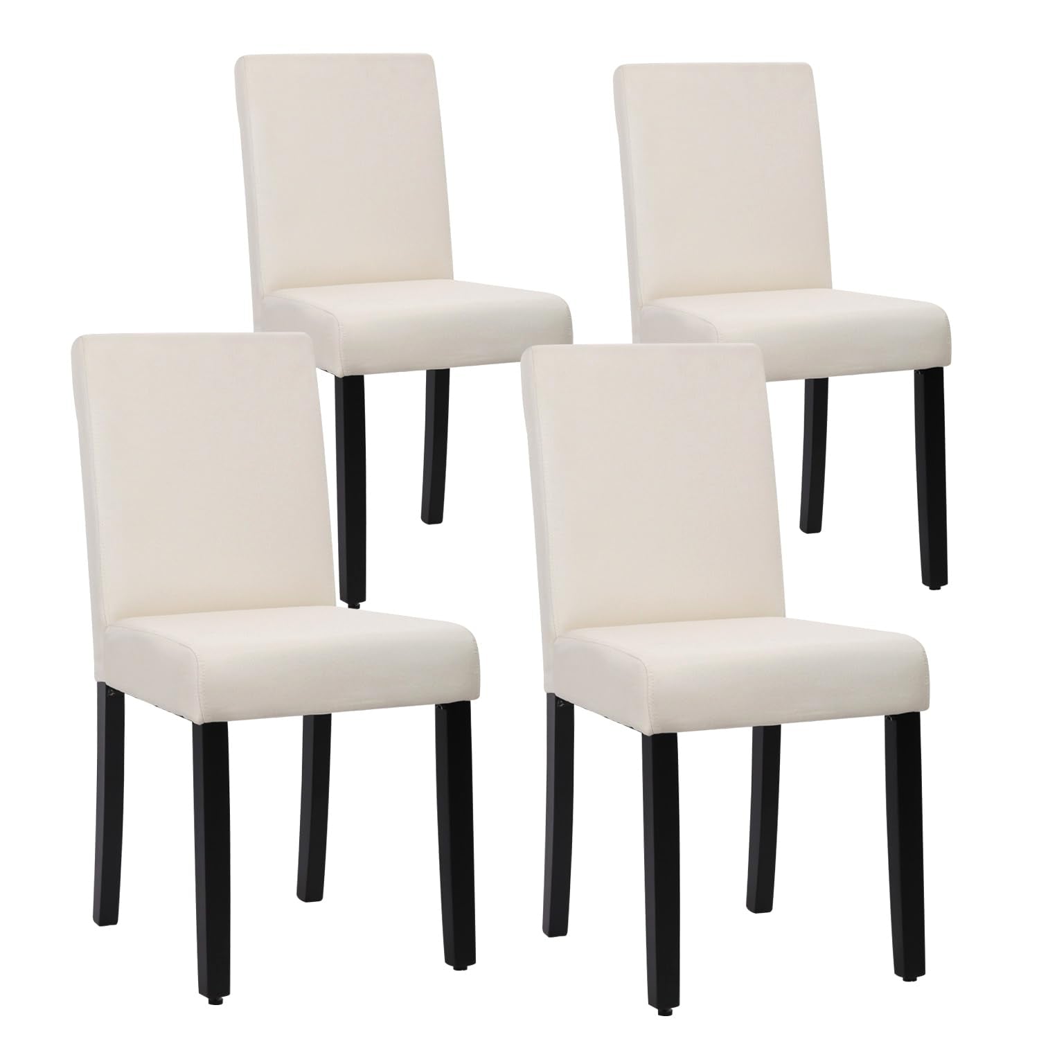 Dining Chairs Set of 4 Fabric Upholstered Beige