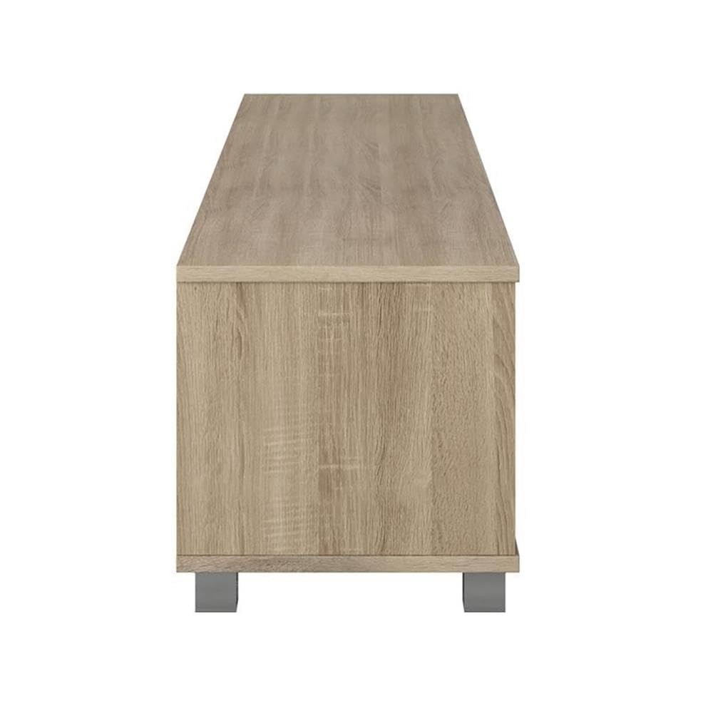 Modern Brown TV Stand with Adjustable Shelves for 85" TVs