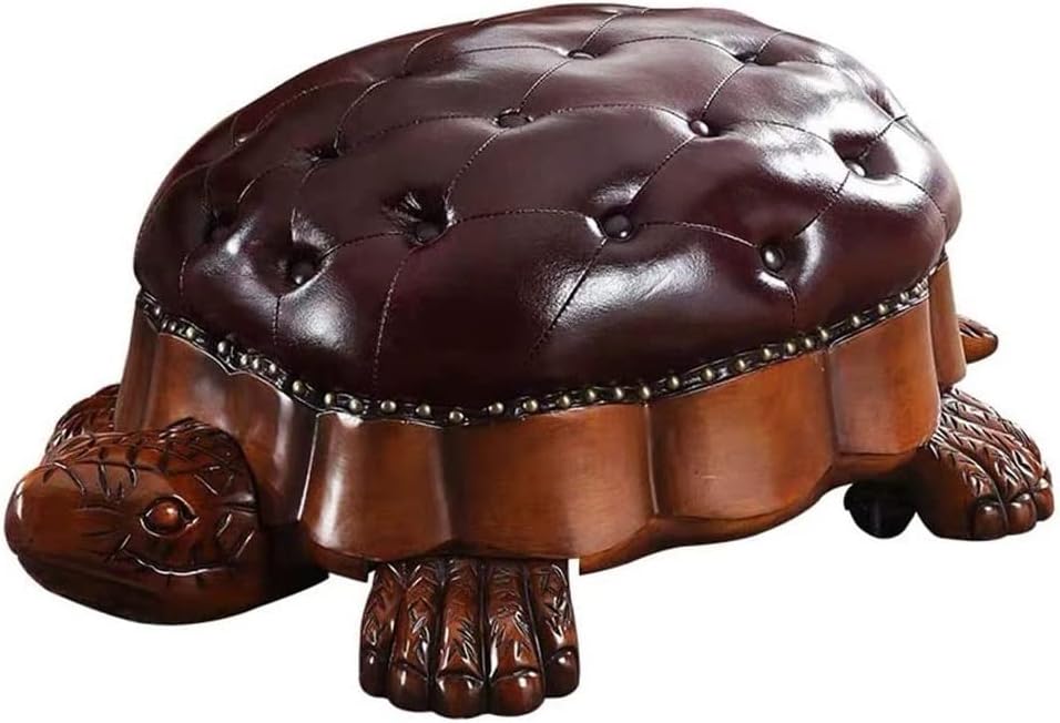 Turtle Footstool Ottoman with Wheels