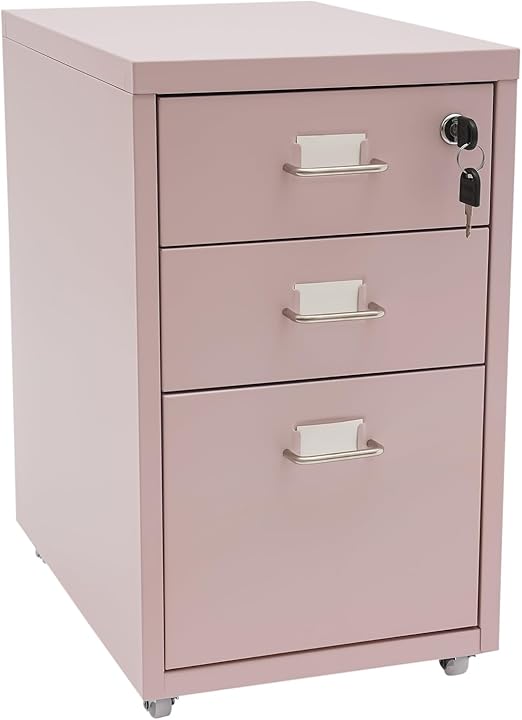 3-Drawer Lockable Mobile File Cabinet