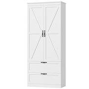 70" Tall Kitchen Pantry Storage Cabinet with Barn Doors