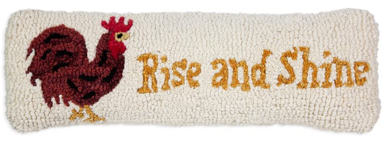 Rise and Shine Hand-Hooked Wool Throw Pillow 8x24