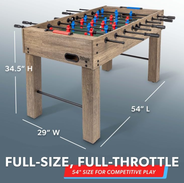 54 Inch Full Size Foosball Table - Oak Finish