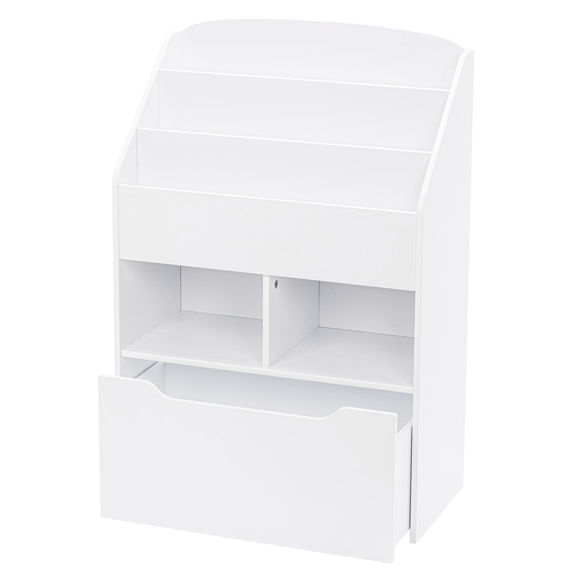 Kids Bookshelf with Movable Toy Box