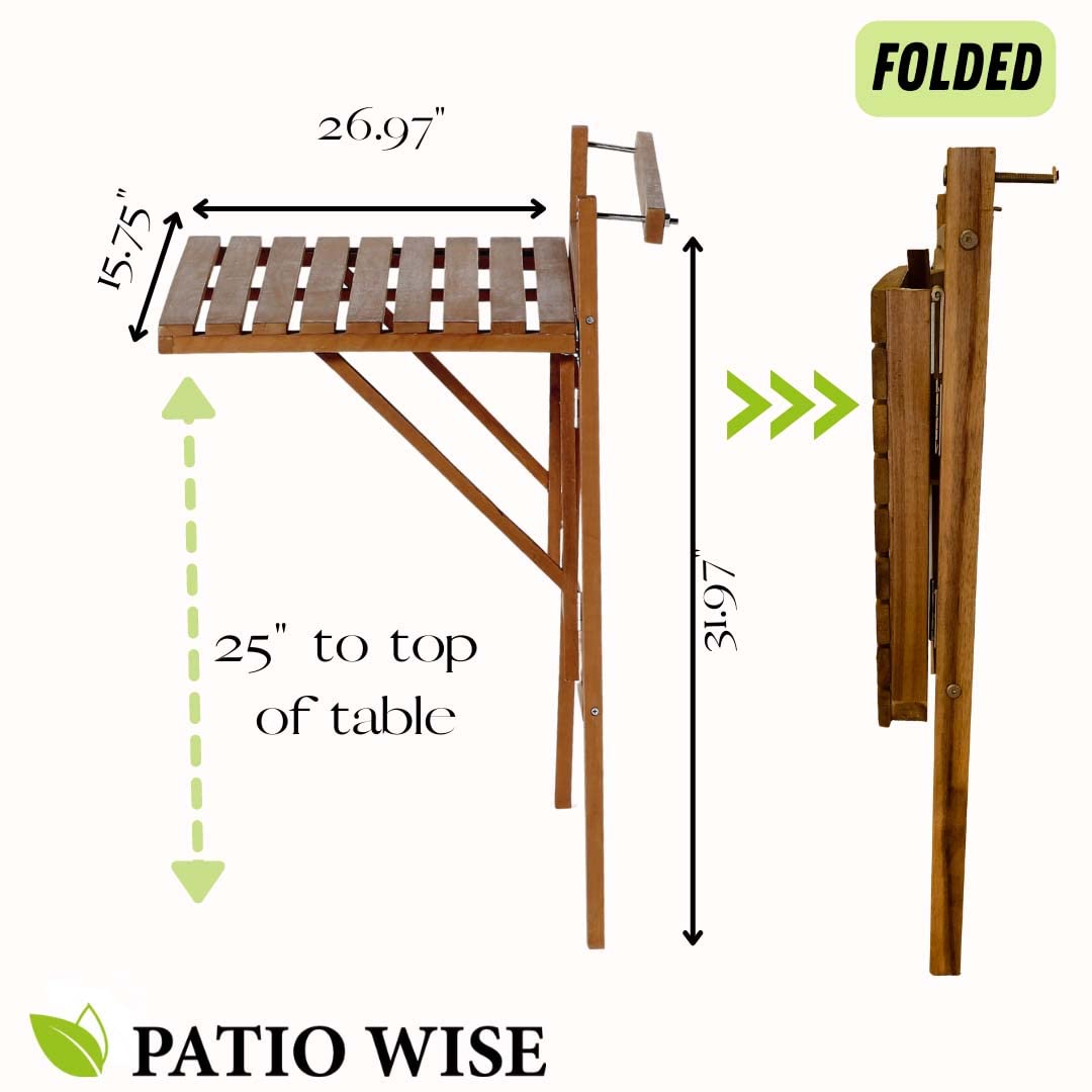 Folding Balcony Table Acacia Wood