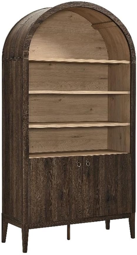 Tall Arched Storage Display Cabinet - 74 Inch Bookshelf
