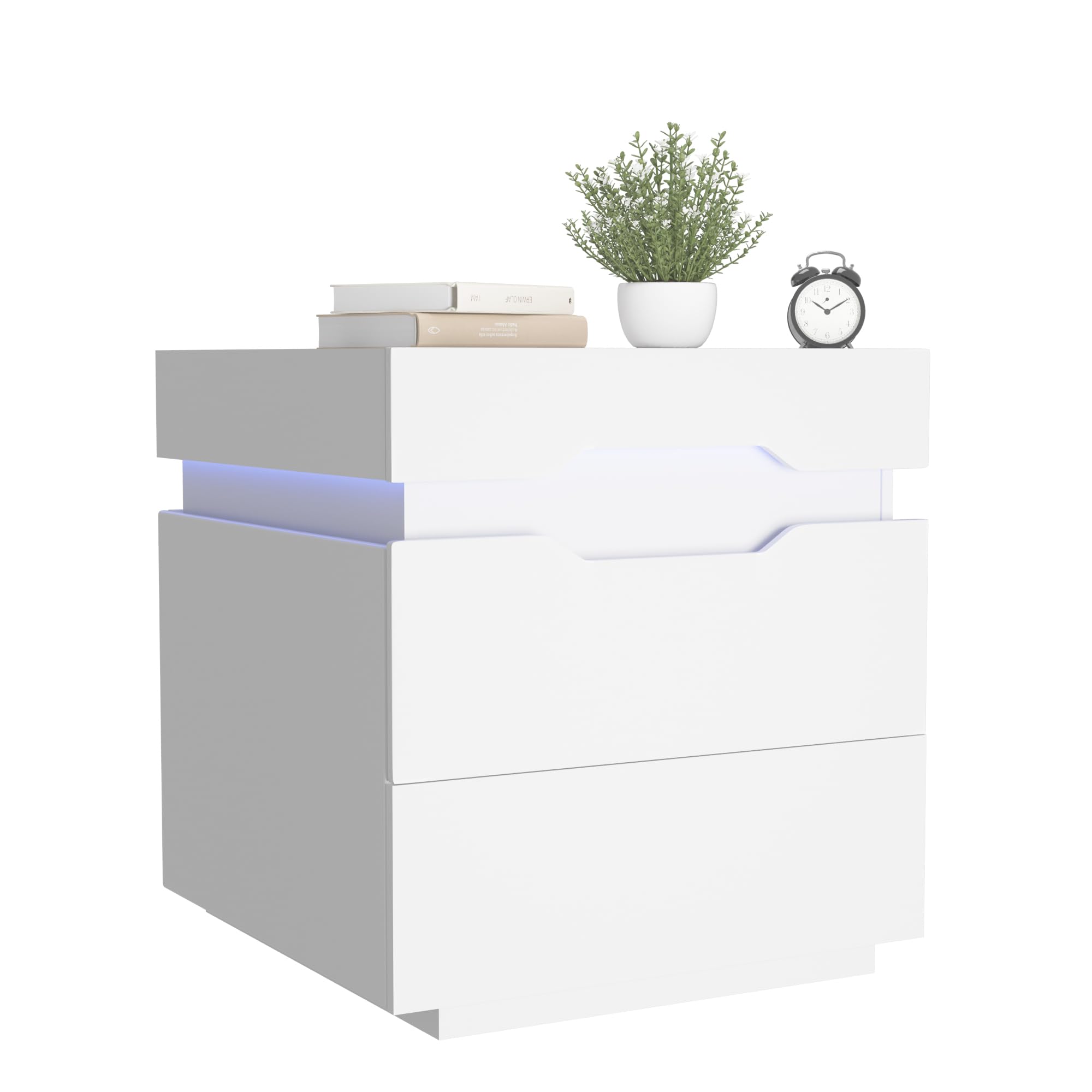 LED Nightstand with Charging Station