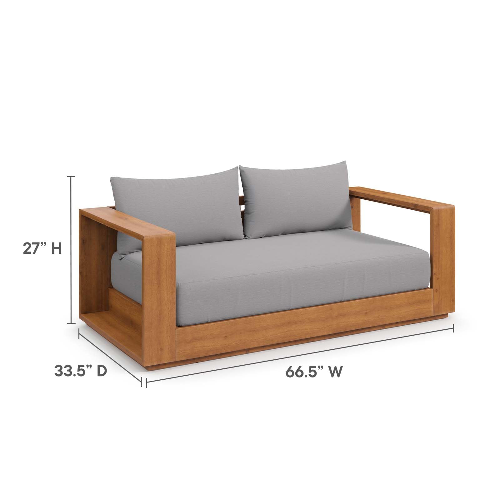 Tahoe Acacia Wood Outdoor Patio Loveseat