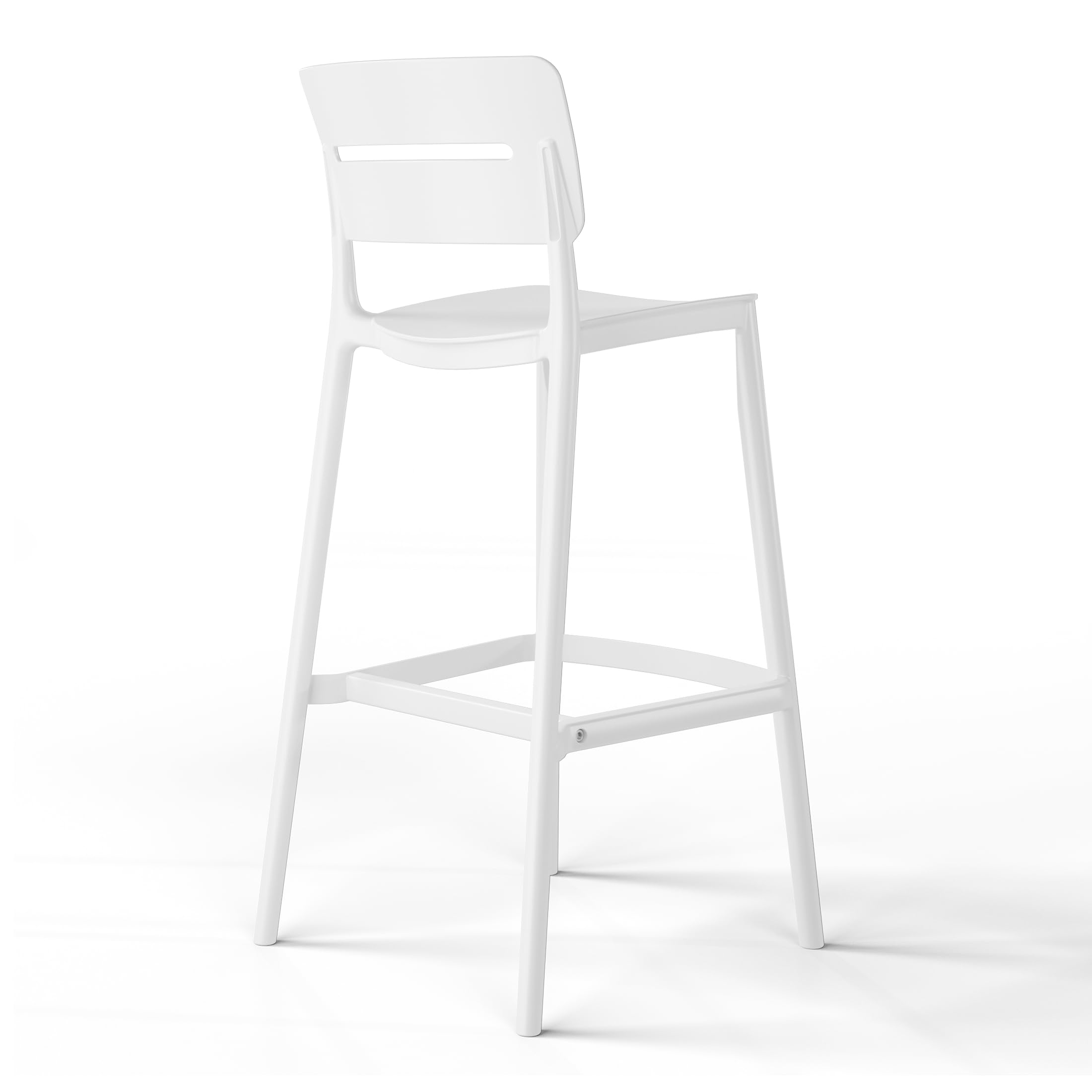 Stackable Polypropylene Outdoor Patio Bar Stools Set of 2