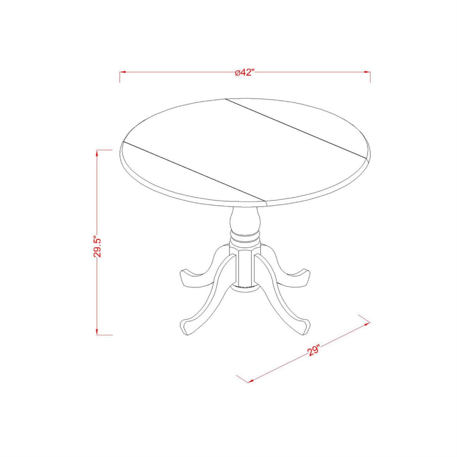 3-Piece Round Dining Set with Drop Leaf