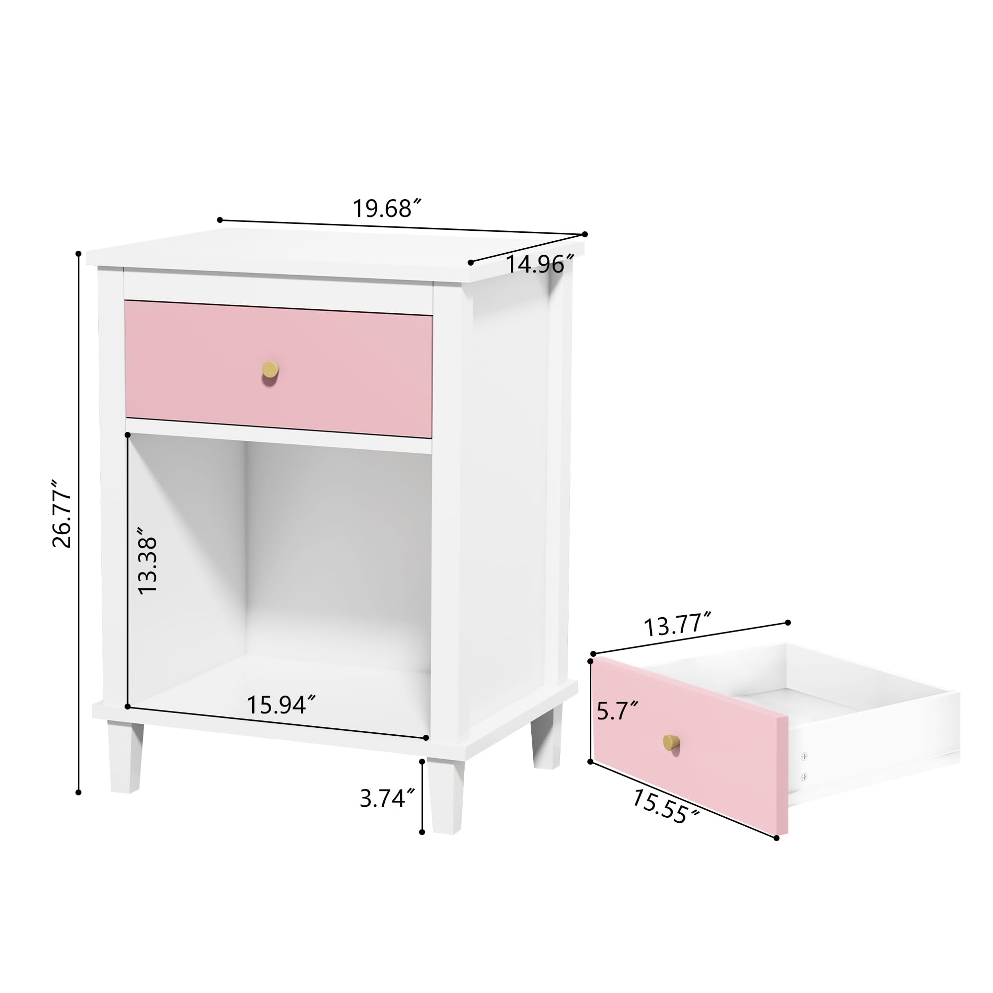 Kids Nightstand with Drawer