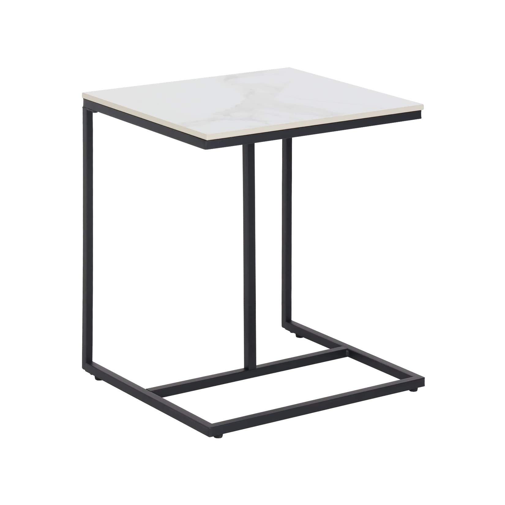 C-Shaped Sintered Stone End Table