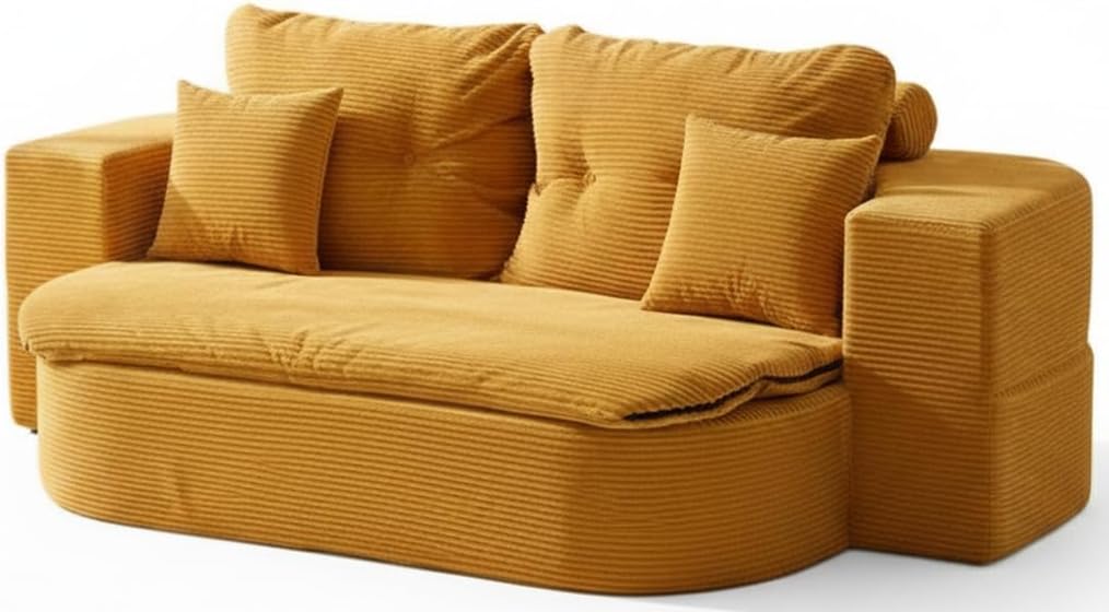 78.7" Convertible Sofa Bed with Corduroy Upholstery