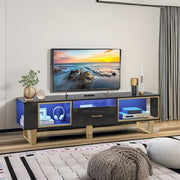 70 Inch LED TV Stand with Half-Glass Drawer