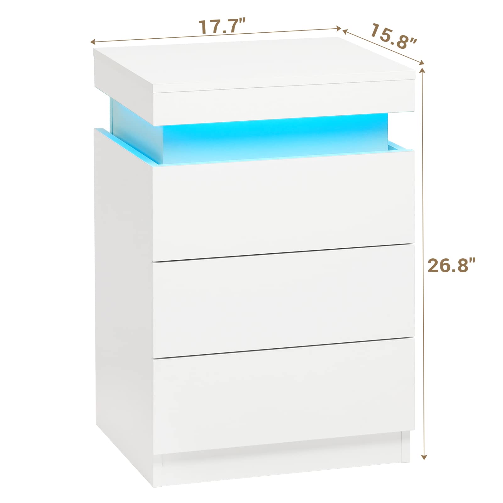 LED Nightstand with Charging Station