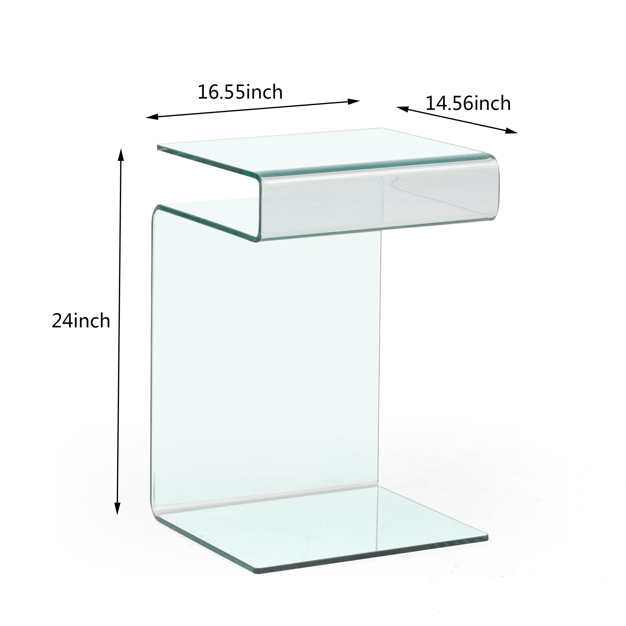S-Shape Glass Nightstand