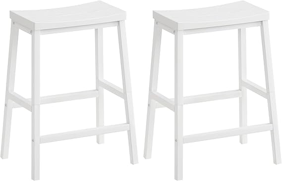 Saddle Bar Stools Set of 2 with Footrests