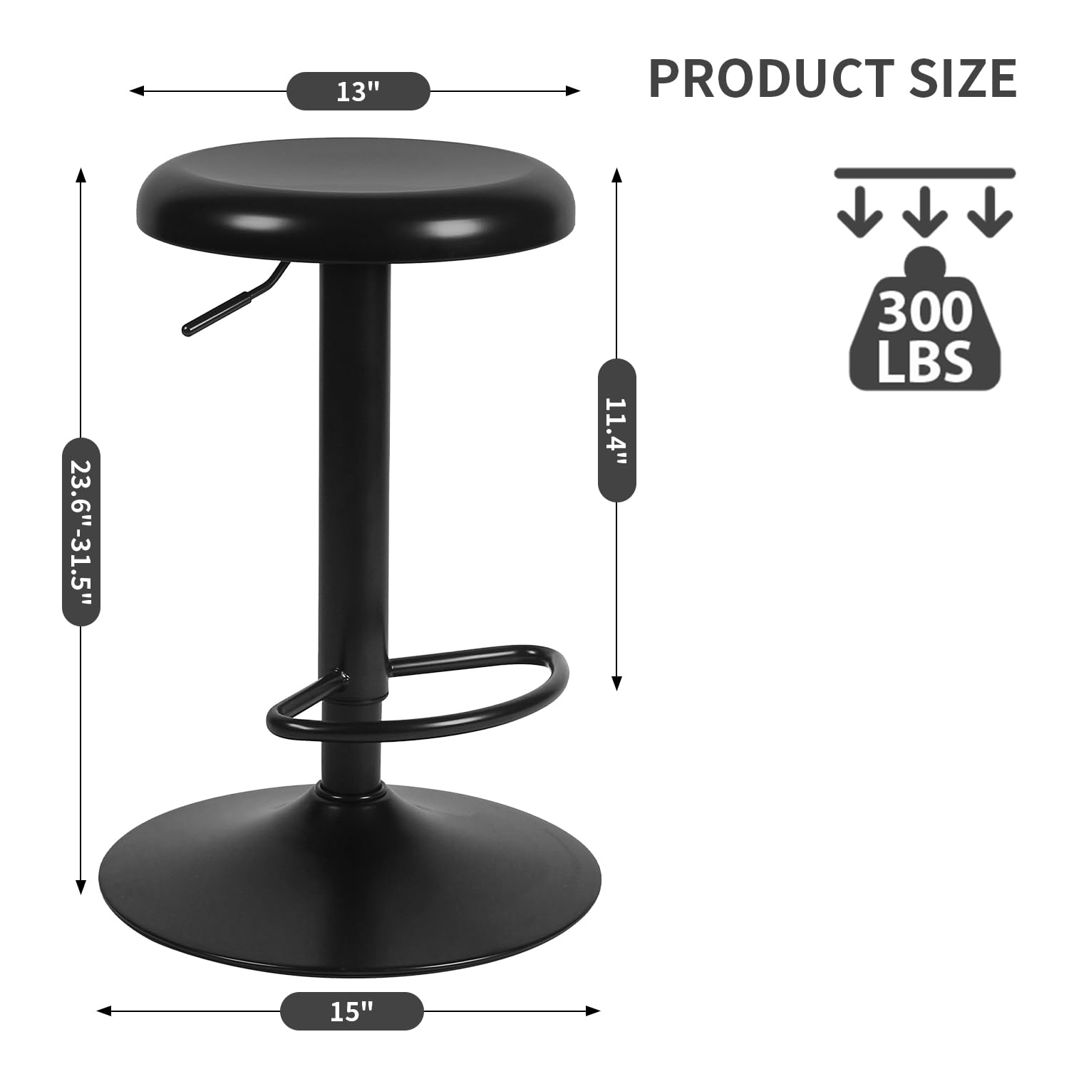 Adjustable Swivel Bar Stools Set of 2