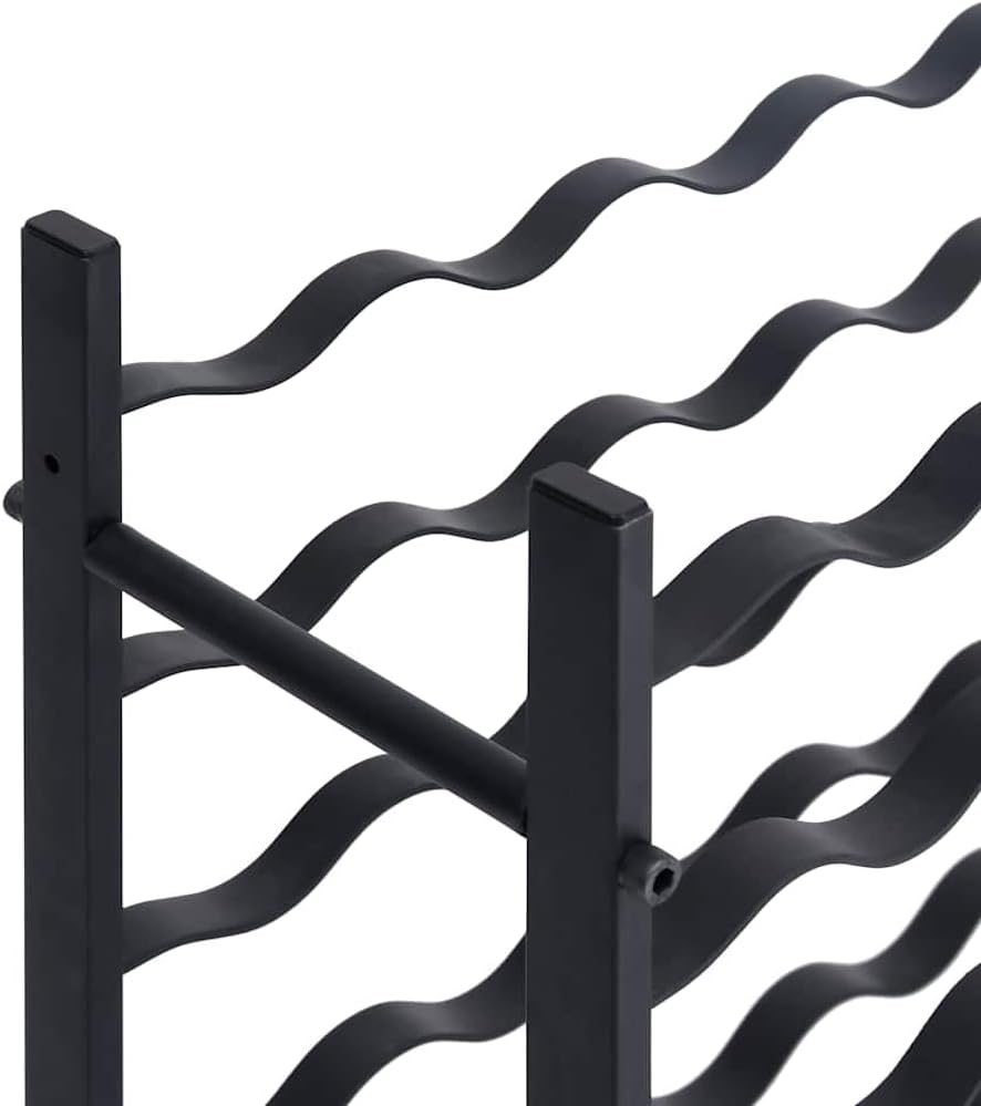 36-Bottle Wine Rack Black Iron Industrial Floor Standing