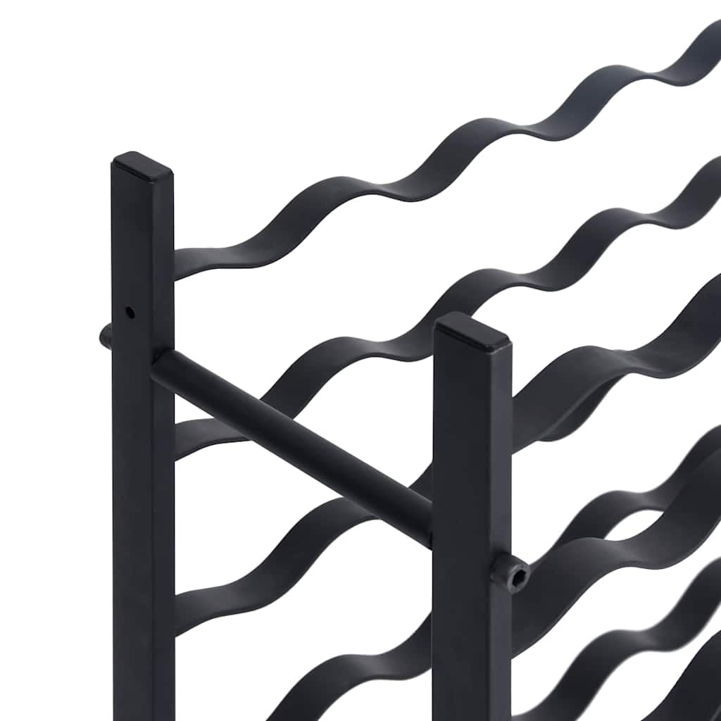 36-Bottle Wine Rack Black Iron Industrial Floor Standing