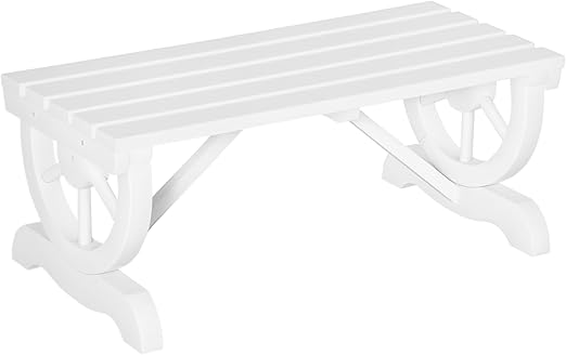 2-Person Wooden Wagon Wheel Garden Bench