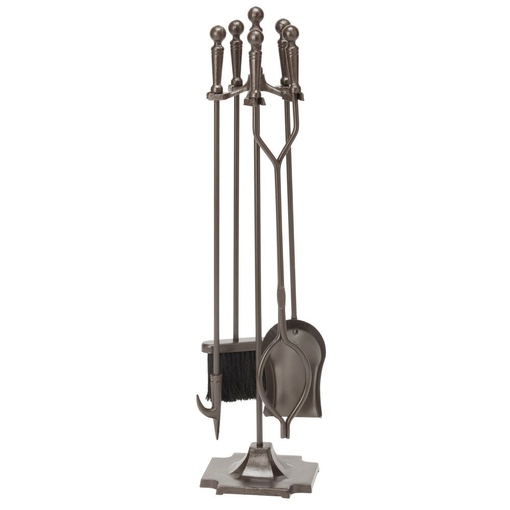 5-Piece Bronze Fireplace Tool Set