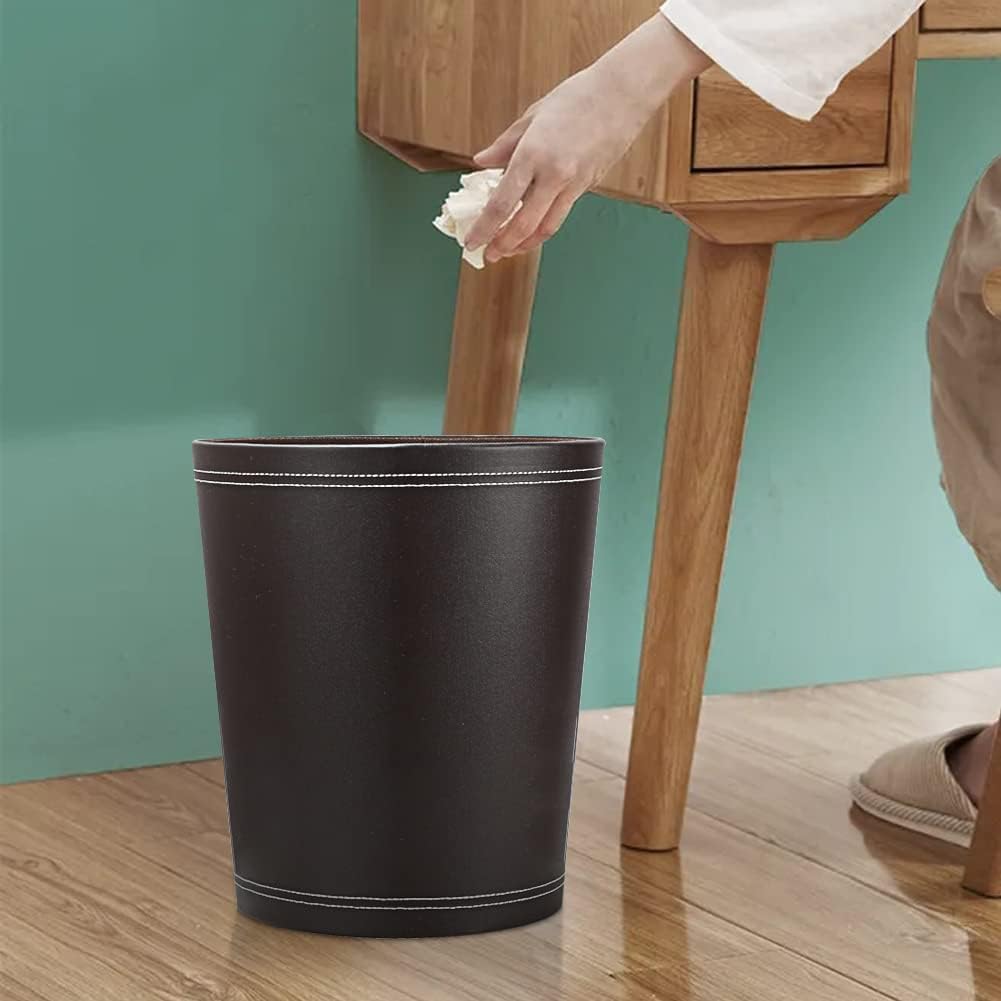 3 Pack PU Leather Office Trash Can Set