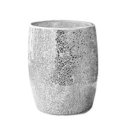 Modern Bathroom Trash Can Silver Mosaic Glass 5L