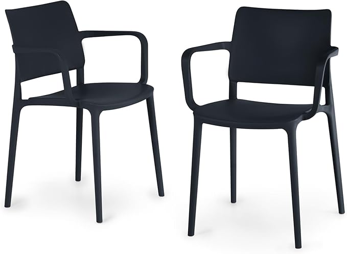 Stackable Outdoor Dining Armchair Set of 2