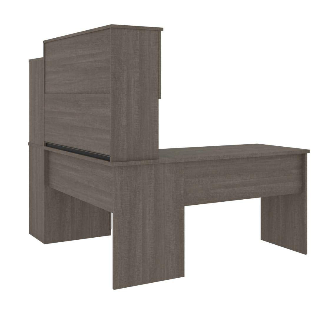 63W L-Shaped Desk with Hutch