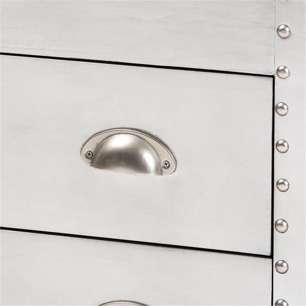 3-Drawer Mid-Century Metal Accent Storage Chest