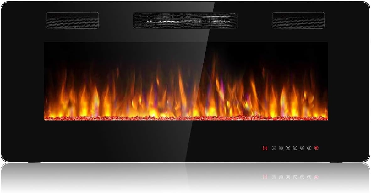 42 Inch Recessed Electric Fireplace Wall Mounted Heater
