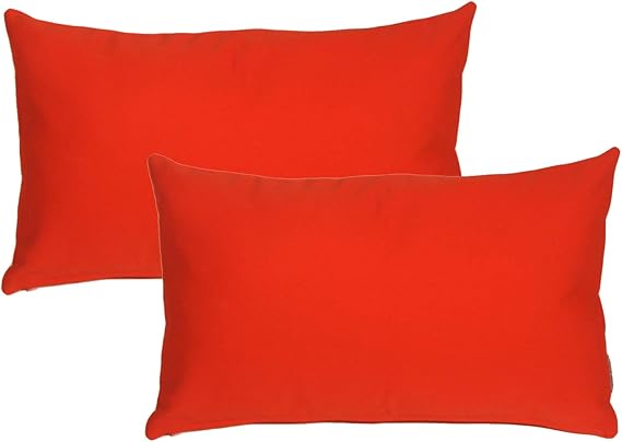 Sunbrella Indoor Outdoor Throw Pillows 12x20 Rectangular 2-Pack Black