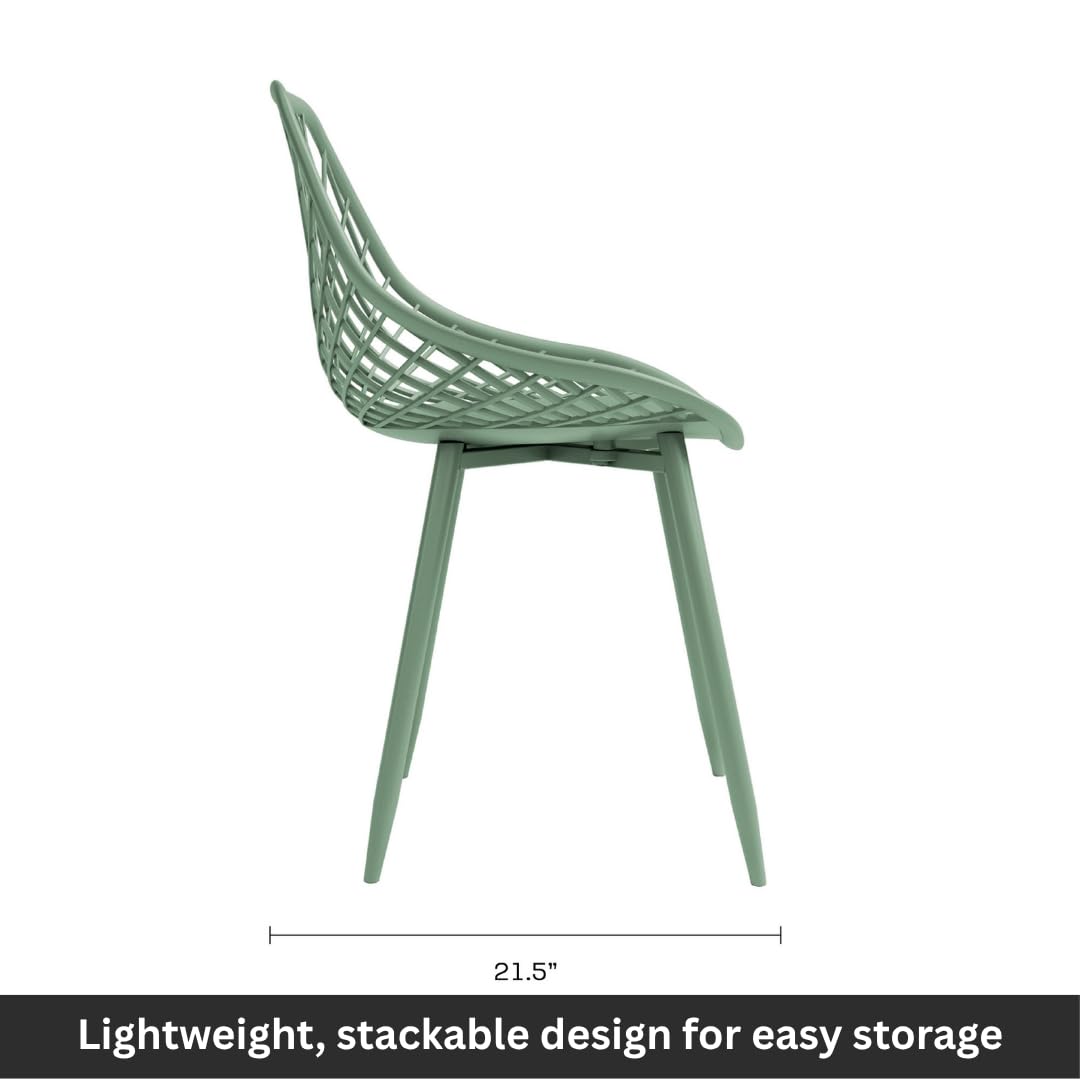 Kurv Dining Chair Set of 2 - Indoor/Outdoor Aloe Green