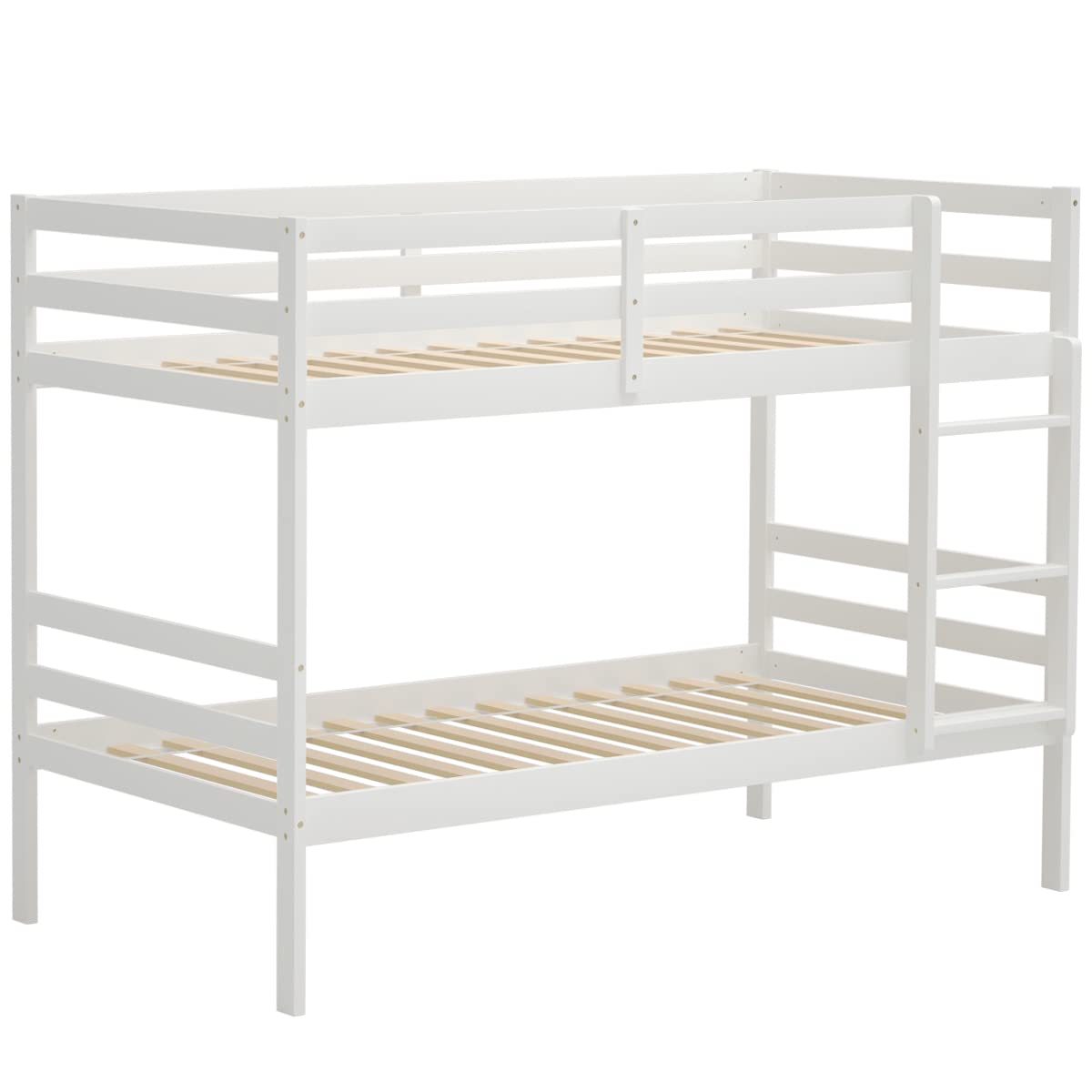 Twin Over Twin Bunk Bed with Storage and Ladder