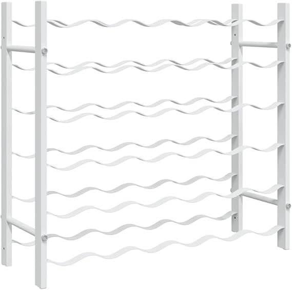 36-Bottle Wine Rack Black Iron Industrial Floor Standing