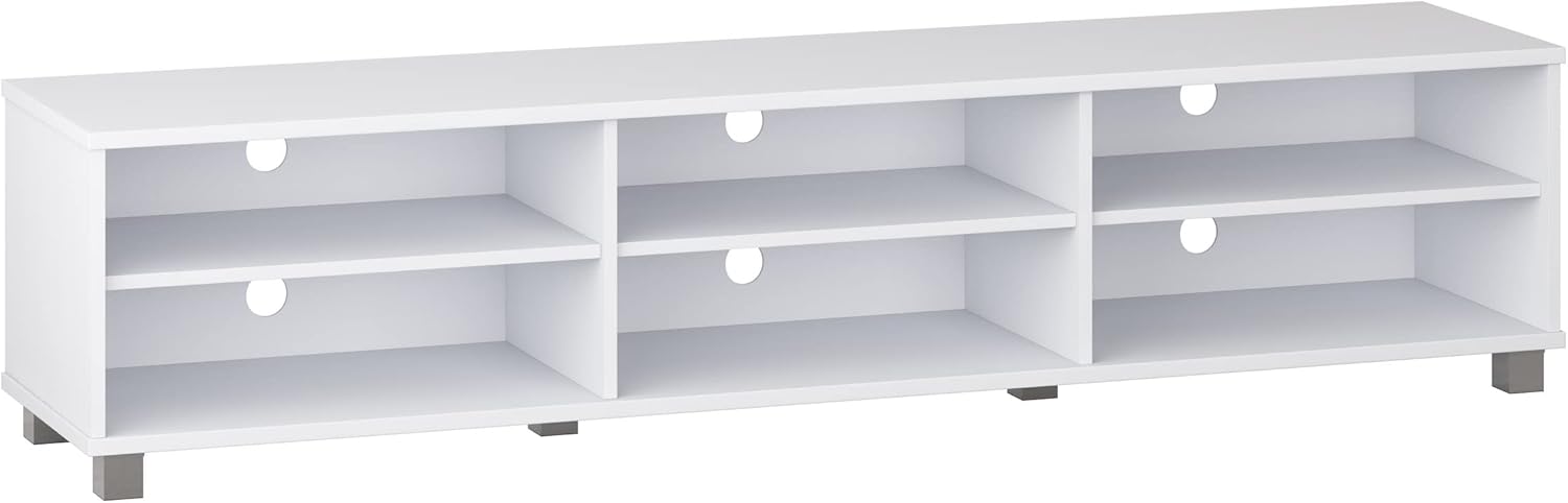 Modern Brown TV Stand with Adjustable Shelves for 85" TVs