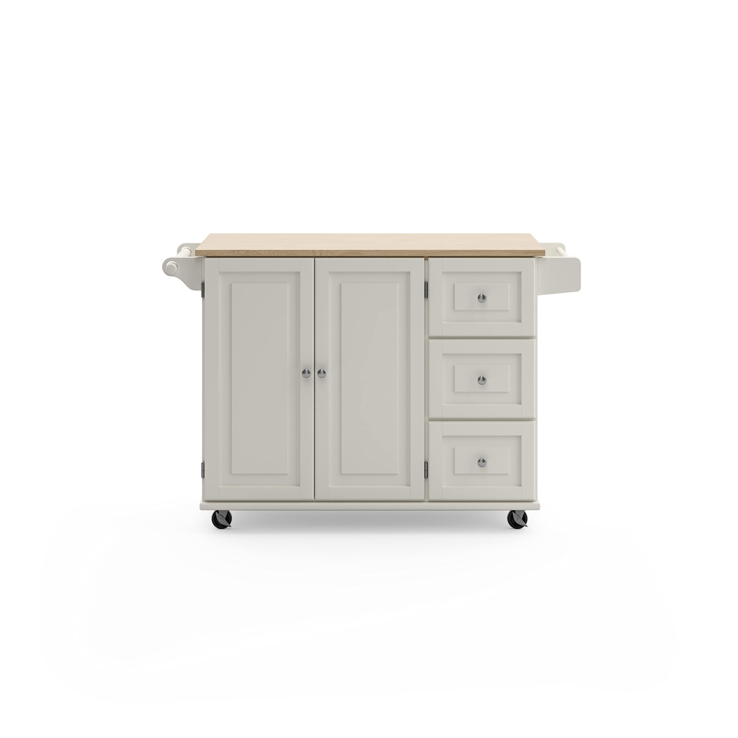 Mobile Kitchen Island Cart with Drop Leaf Breakfast Bar
