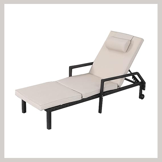 Adjustable Patio Chaise Lounge Set with Cushions