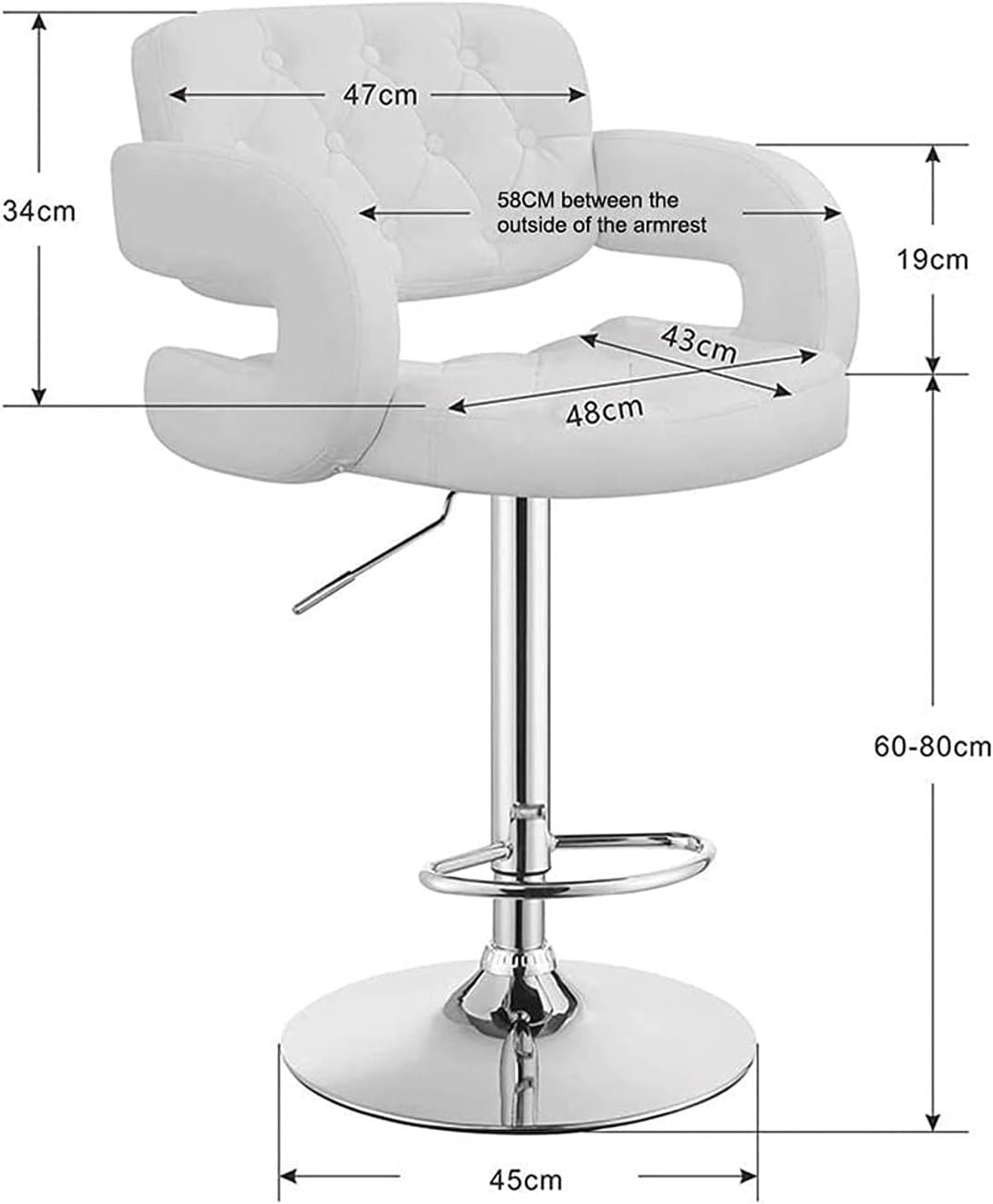 Adjustable Swivel Bar Stool Set of 2