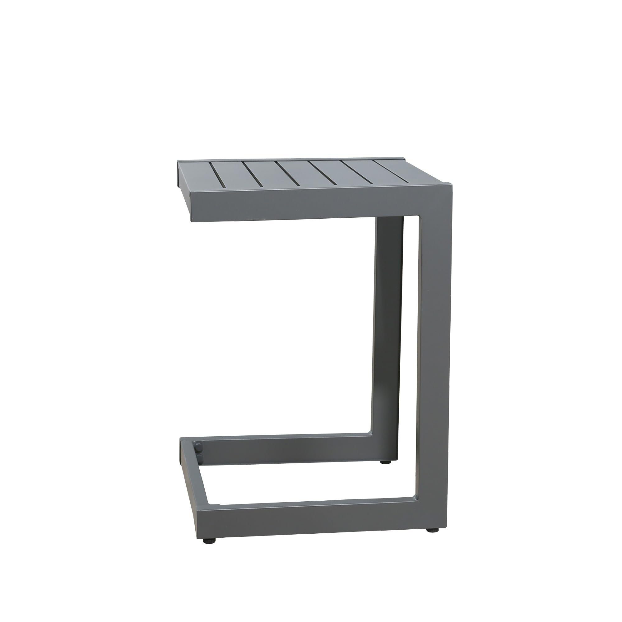 C-Shaped Aluminum Patio Side Table