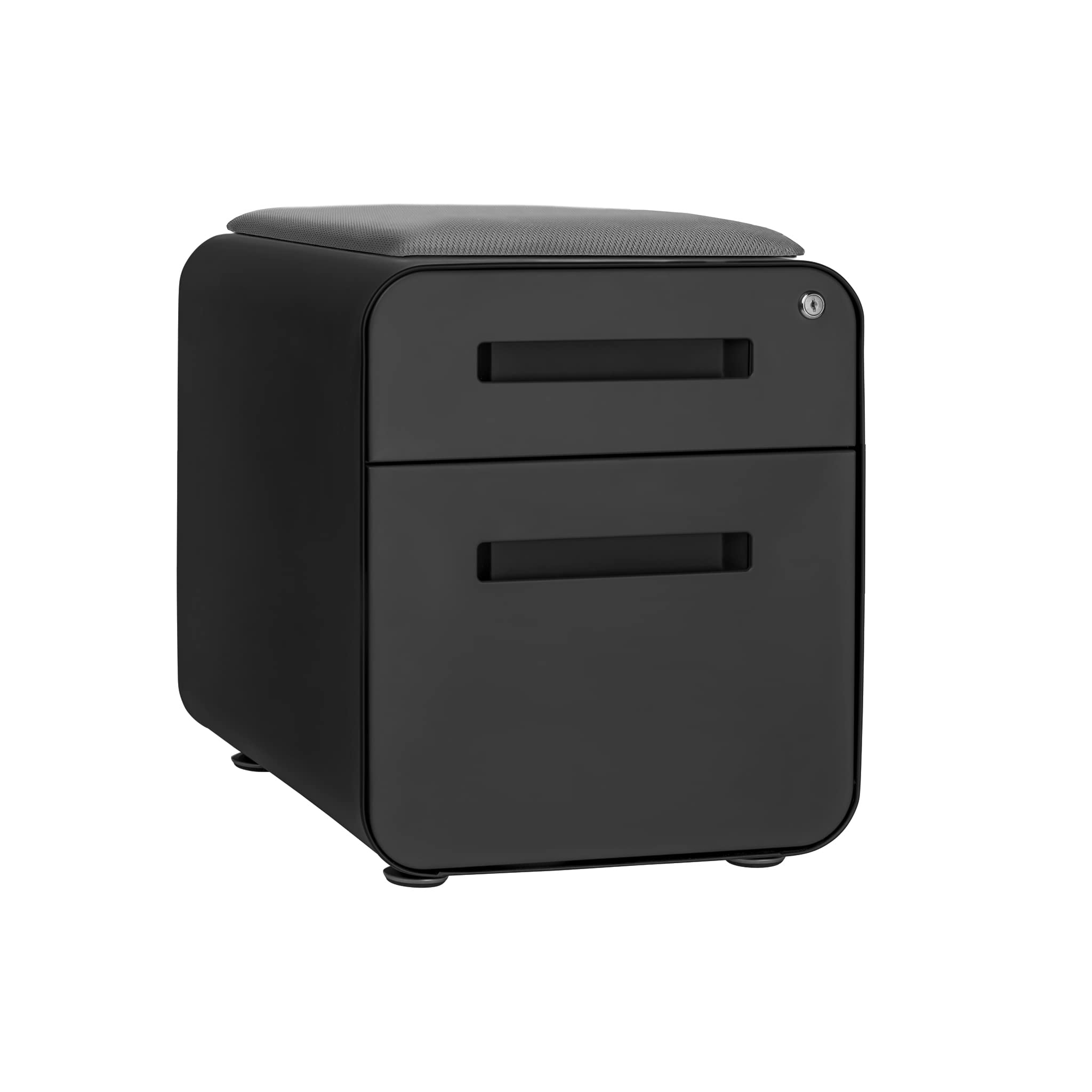 2-Drawer Mobile File Cabinet with Cushioned Seat