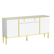 63" Buffet Sideboard Console Table with Drawer and Glass Doors