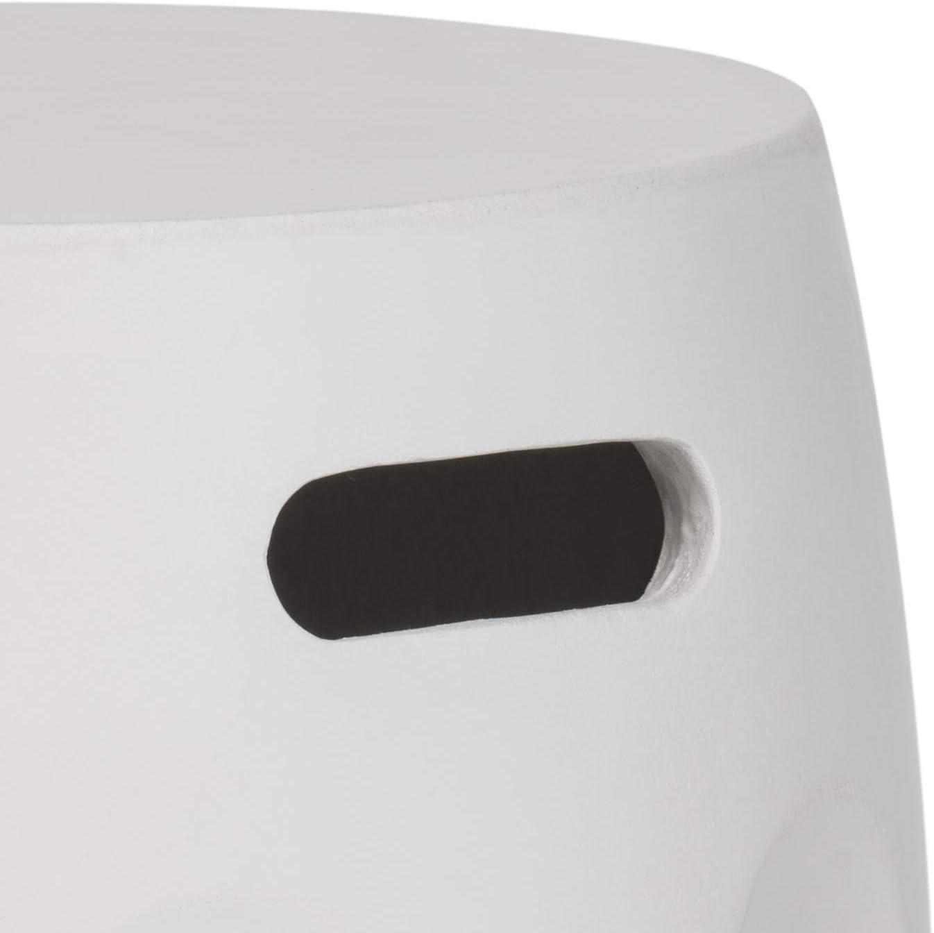 Zuri Modern Concrete Round Accent Table 17.7 Inch Ivory